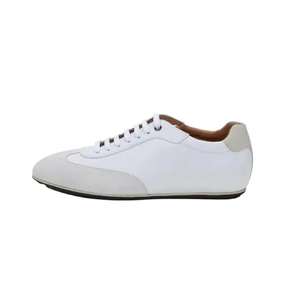 BOSS Hugo Boss Italian Portobello Leather Suede Sneakers White Size 10 WORN ONCE