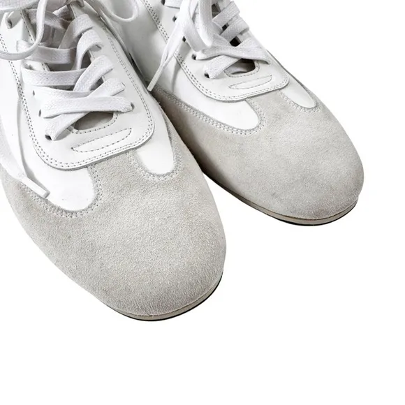BOSS Hugo Boss Italian Portobello Leather Suede Sneakers White Size 10 WORN ONCE