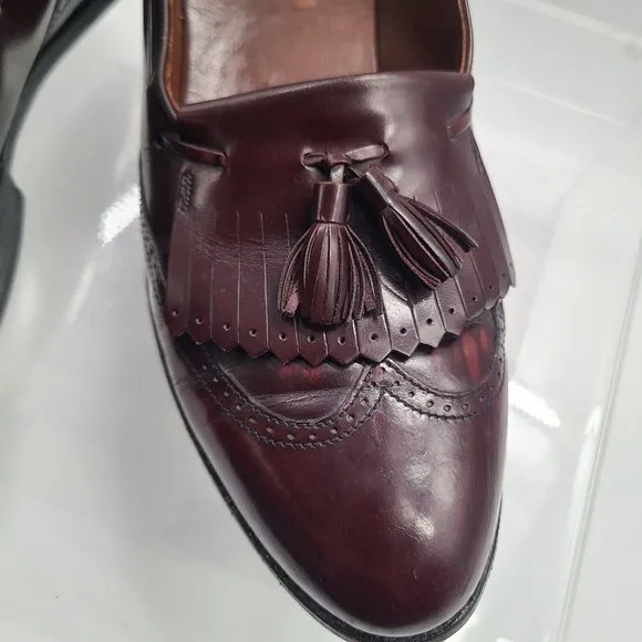Bostonian Leather Burgundy Kiltie Tassel Loafers 21248 Dress Shoes‎ Mens 12 D/B