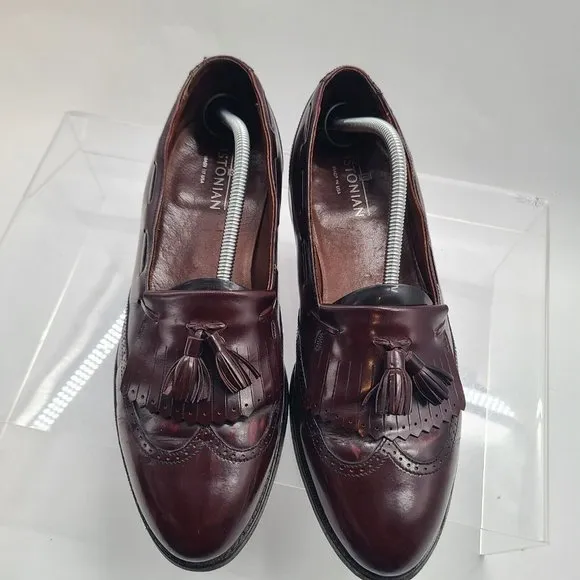 Bostonian Leather Burgundy Kiltie Tassel Loafers 21248 Dress Shoes‎ Mens 12 D/B