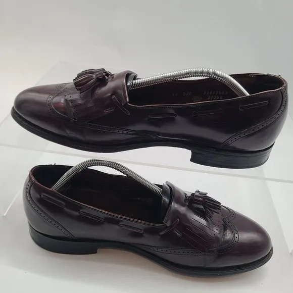 Bostonian Leather Burgundy Kiltie Tassel Loafers 21248 Dress Shoes‎ Mens 12 D/B