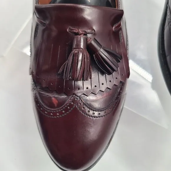 Bostonian Leather Burgundy Kiltie Tassel Loafers 21248 Dress Shoes‎ Mens 12 D/B