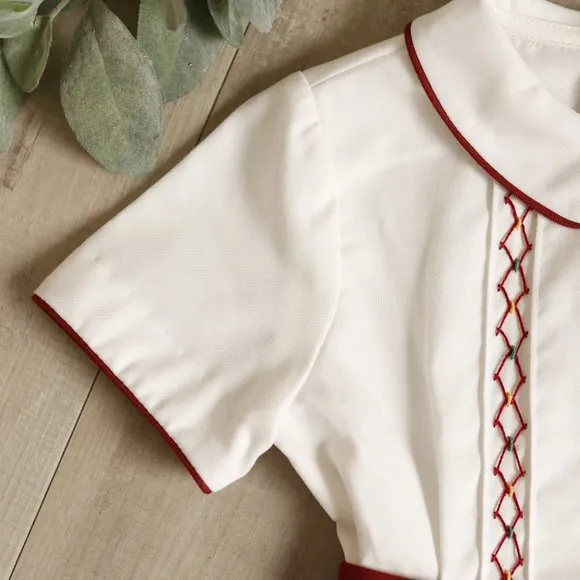 Boys Winter White and Red Bobby Suit Argyle Boutique Size 18/24 Months NWT