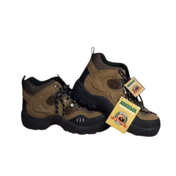 Brahma Size 9 Cedar Mens Hiking Work Boots Rugged Leather Steel Toe Lace Up NEW