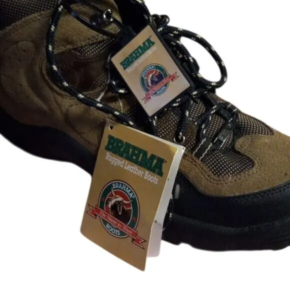 Brahma Size 9 Cedar Mens Hiking Work Boots Rugged Leather Steel Toe Lace Up NEW
