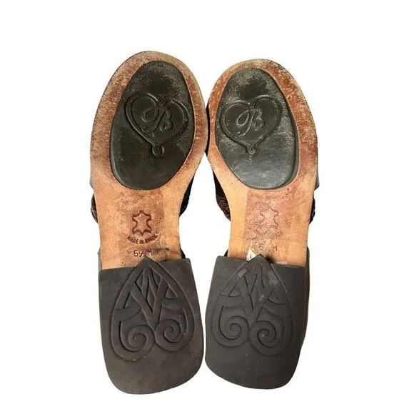 Brighton Holland Brown Open Side Loafers size 5.5M