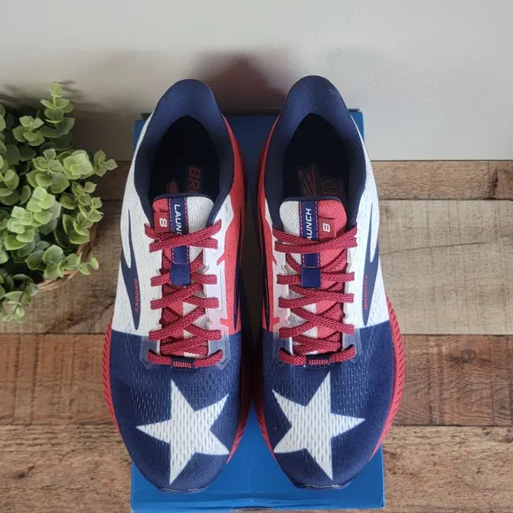 Brooks 8 NEW Launch Texas Flag USA Star Red White Blue Running Shoes Sneakers