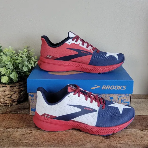 Brooks 8 NEW Launch Texas Flag USA Star Red White Blue Running Shoes Sneakers