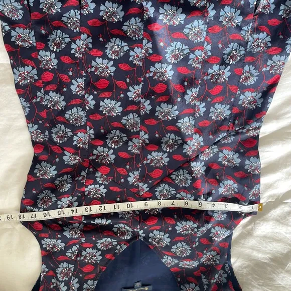 Brooks Brother blue &amp; red floral sleeveless pleated dress | 6