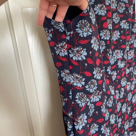 Brooks Brother blue &amp; red floral sleeveless pleated dress | 6