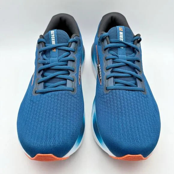 Brooks Mens Glycerin 21 Running Sneakers US 13 Wide EU 47.5 Blue Athletic EUC