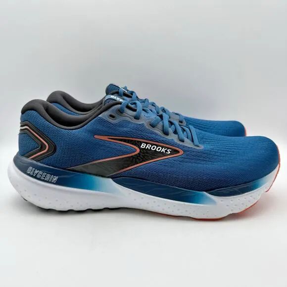 Brooks Mens Glycerin 21 Running Sneakers US 13 Wide EU 47.5 Blue Athletic EUC