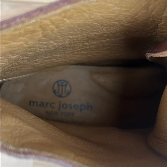 Brown Leather Lace-Up Ankle Boots Marc Joseph 10.5