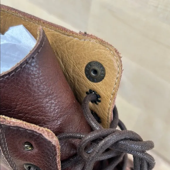 Brown Leather Lace-Up Ankle Boots Marc Joseph 10.5