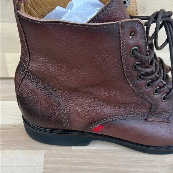 Brown Leather Lace-Up Ankle Boots Marc Joseph 10.5