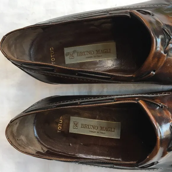 Bruno Magli Brown Leather Totus Tassel Loafers, 9.5W