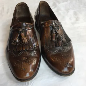 Bruno Magli Brown Leather Totus Tassel Loafers, 9.5W