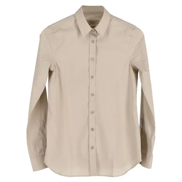 Burberry Button-Down Shirt in Beige Cotton