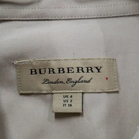 Burberry Button-Down Shirt in Beige Cotton