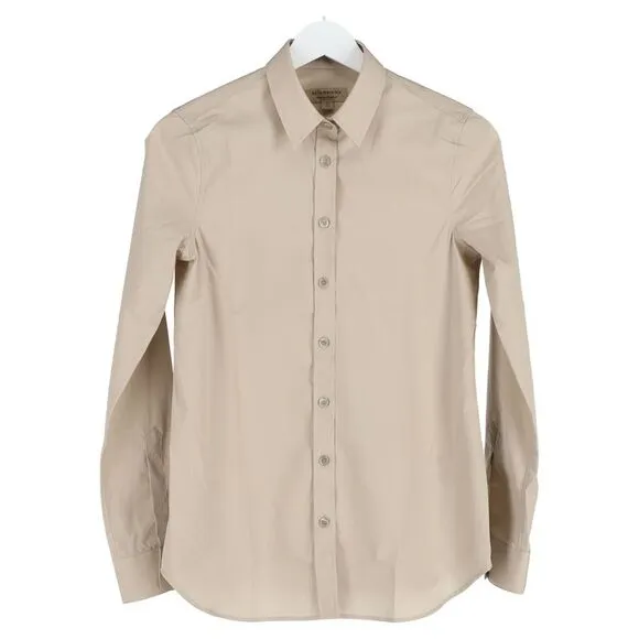 Burberry Button-Down Shirt in Beige Cotton