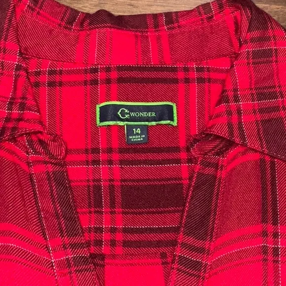 C. Wonder Plaid Shirt Dress EUC
