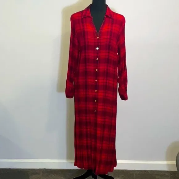 C. Wonder Plaid Shirt Dress EUC