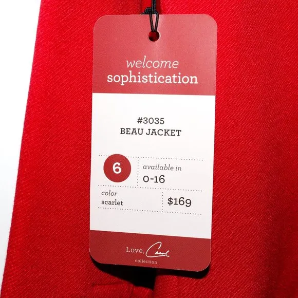 Cabi Love, Carol Special Collection Scarlet &quot;Beau Jacket&quot;