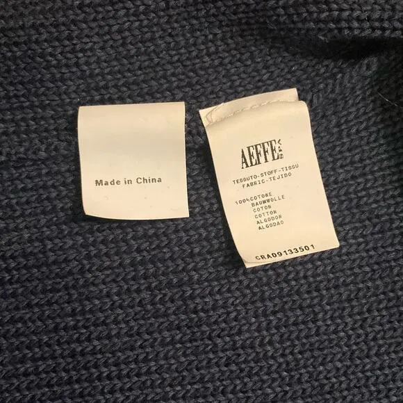 Cacharel Cardigan Sweater Lightweight Cotton Knit Lovely Blue Pockets ~ Sz M