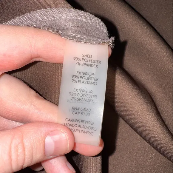 Calvin‎ Klein Tan Faux Suede Short Sleeve Quarter Zip Mini Dress Sz 16