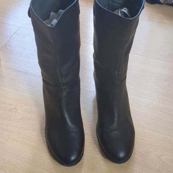 CAMPER MIA Wedge Boots Black Leather Size 11 US 41 EU