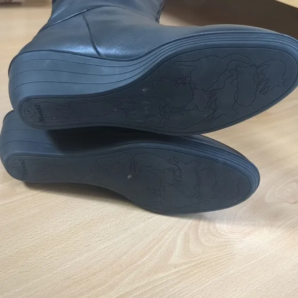 CAMPER MIA Wedge Boots Black Leather Size 11 US 41 EU