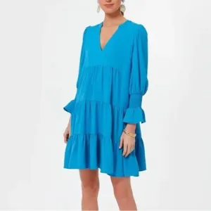 Capri Blue Crepe Kenzo DressPOMANDER PLACE
