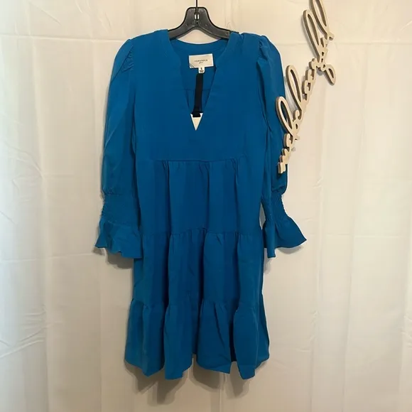 Capri Blue Crepe Kenzo DressPOMANDER PLACE