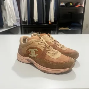 Chanel Nylon Lambskin Suede Trainer Sneakers