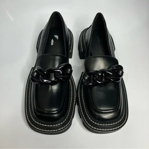 Charles &amp; Keith Perline chunky chain loafers size 38
