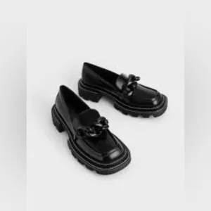 Charles &amp; Keith Perline chunky chain loafers size 38