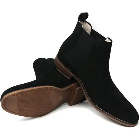 Chelsea Boots Men Classic Elastic Dress Boots Casual Men's Chelsea Ankle Boots