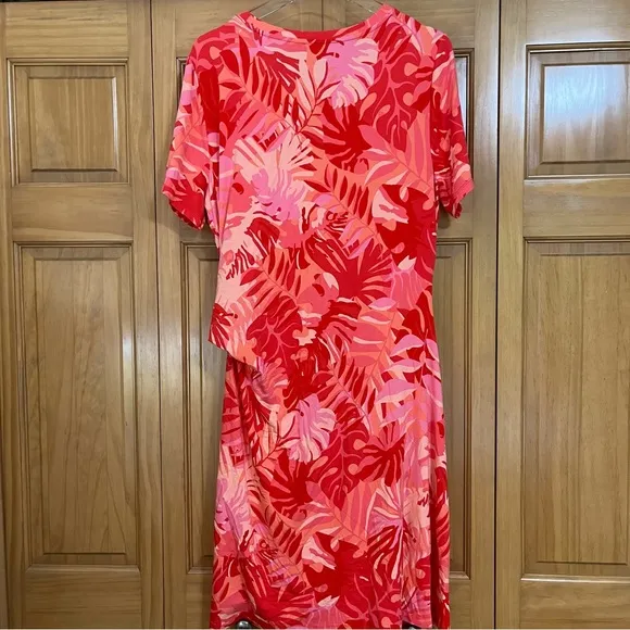 Chico’s Tropical-Print Side-Tie Dress Size Large NWT