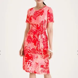 Chico’s Tropical-Print Side-Tie Dress Size Large NWT
