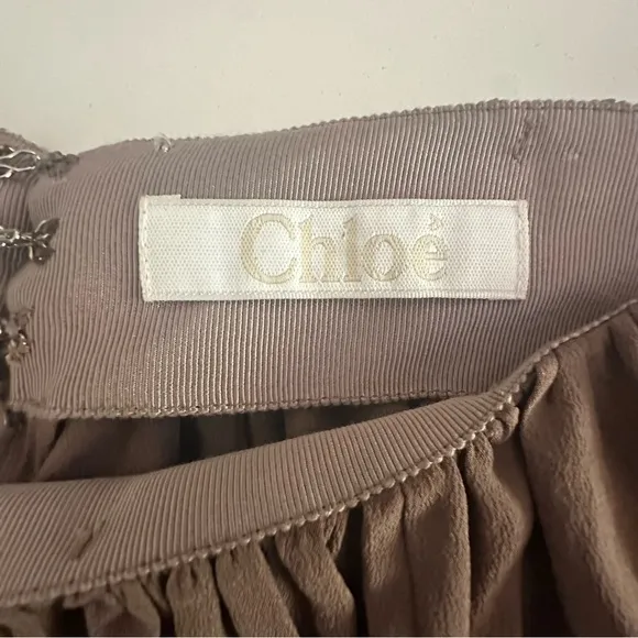 Chloé Brown Silk Skirt 🇫🇷