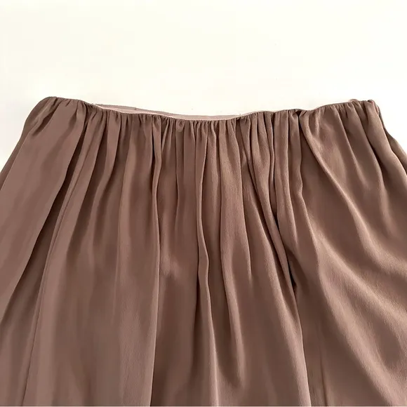 Chloé Brown Silk Skirt 🇫🇷