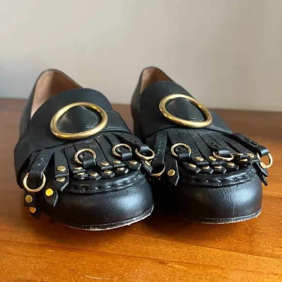 Chloé Olly Leather Fringe Loafers