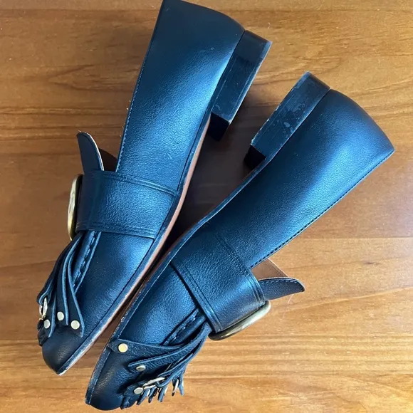 Chloé Olly Leather Fringe Loafers