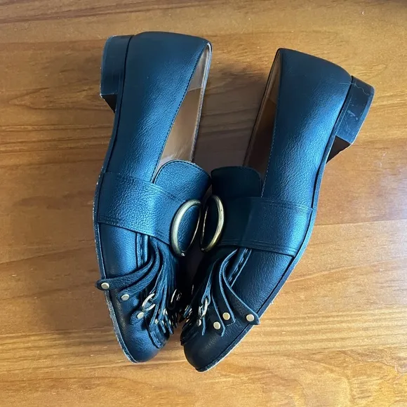 Chloé Olly Leather Fringe Loafers