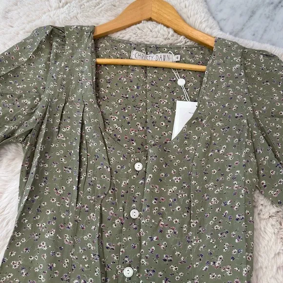 Christy Dawn BNWT Lennon Dress in Sage Green Floral - Small