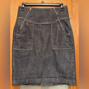 Citizens of Humanity Dark Wash High Waist Stretch Double Zip Denim Skirt -28