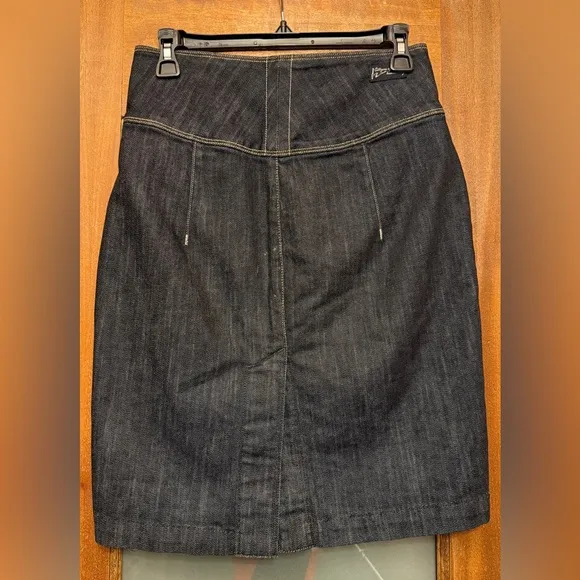 Citizens of Humanity Dark Wash High Waist Stretch Double Zip Denim Skirt -28