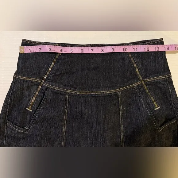 Citizens of Humanity Dark Wash High Waist Stretch Double Zip Denim Skirt -28
