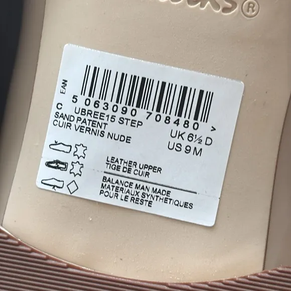 Clarks Ballet Flats Women's Ubree15 Step Sand Patent Sz. 9
