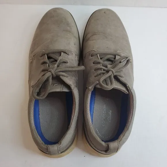 Clarks Collection Mens Leather Comfort Sneakers Size 10.5 Gray Fisherman Preppy